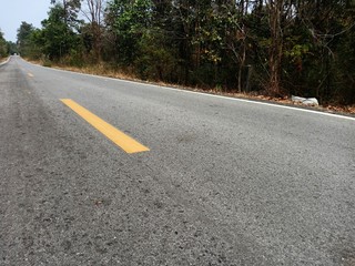 Asphalt road in the forest reserve In the region of Asia
