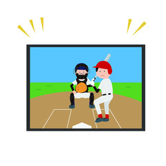 baseball game watching on TV
