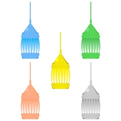 Ramadan Lantern Design in Set for Creative Concept of  Islamic Celebration.