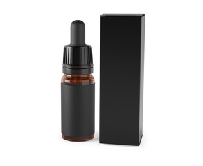 Obraz premium Dropper bottle serum clear glass for cosmetic products design mock-up. Beauty care oil serum. Isolated on white background.