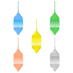 Ramadan Lantern Design in Set for Creative Concept of  Islamic Celebration.
