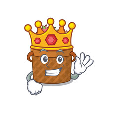 The Royal King of apple basket cartoon character design with crown
