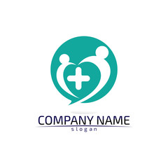  health logo care, medical, medicine, meditation and hospital design icon vector