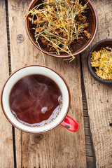 Brewed tasty herbal tea