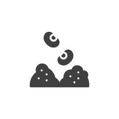 Seed and soil vector icon. filled flat sign for mobile concept and web design. Planting seed glyph icon. Agriculture symbol, logo illustration. Vector graphics