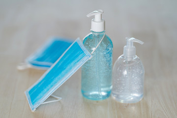 Alcohol Gel Hand Sanitizer and Medical Mask