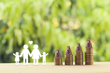 Planning for a secure future and financial status and mitigating taxes concept : Family members, US...