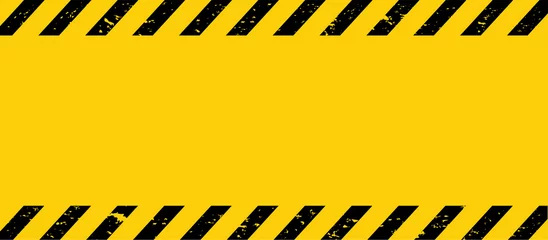 Fotobehang Black and yellow line striped. Caution tape. Blank warning background. Vector illustration  © Alano Design