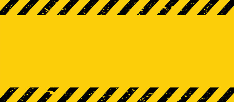 Black and yellow line striped. Caution tape. Blank warning background. Vector illustration	