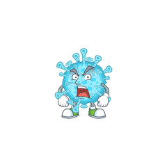 Fever coronavirus mascot design concept showing angry face