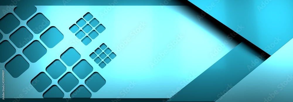 Wall mural trendy banner template or website headers with abstract geometric background. 3d rendering