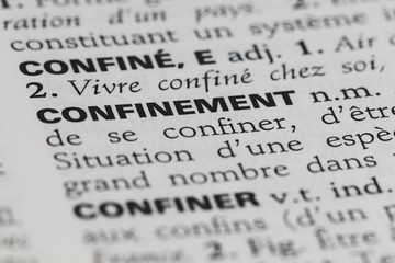 Confinement - définition du mot dans le dictionnaire français