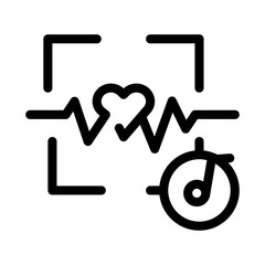 Effect of Music on Heart Rate Icon Vector. Outline Effect of Music on Heart Rate Sign. Isolated Contour Symbol Illustration