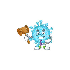 Fever coronavirus wise judge cartoon character design with cute glasses