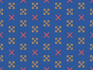 Seamless bright spring pattern with  ornament and  rhombus.