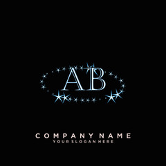Initial Letter AB Logo With circle Template Vector