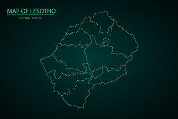 Obraz premium lesotho map - blue pastel graphic background , High Detailed Blue Map of Lesotho isolated on white background. Vector illustration eps 10. - Vector