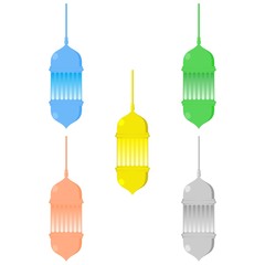 Obraz premium Ramadan Lantern Design in Set for Creative Concept of Islamic Celebration.