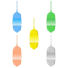 Ramadan Lantern Design in Set for Creative Concept of  Islamic Celebration.