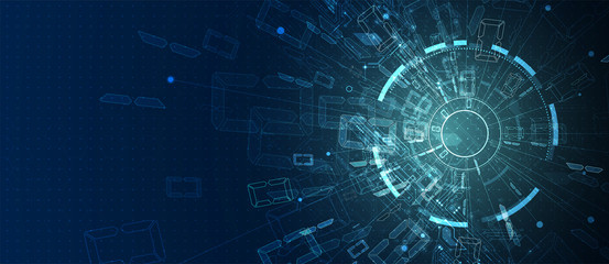 Technology data background, idea of global business solution