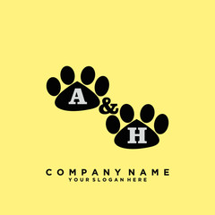 Initial Letter AH Logo With circle Template Vector