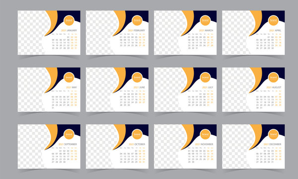 12 Month Desk Calendar 2020