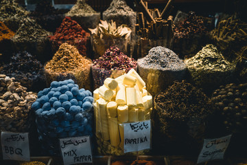 oriental spices and herbs in local market