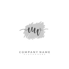 Handwritten initial letter U W UW for identity and logo. Vector logo template with handwriting and signature style.