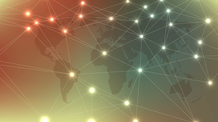 Abstract plexus background with connected lines and dots. Plexus geometric effect. Digital data visualization. Futuristic technology style low-poly element for design. Vector illustration.