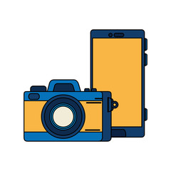 smartphone with camera photography isolated icon vector illustration designs