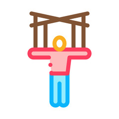 Puppet Show Icon Vector. Outline Puppet Show Sign. Isolated Contour Symbol Illustration