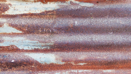 rustic corrugated metal steel roof with patina effect