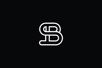 Minimal elegant monogram art logo. Outstanding professional trendy awesome artistic SB BS initial based Alphabet icon logo. Premium Business logo White color on black background © FinalDesignz