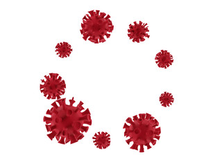 Flu COVID-19 virus cell virus background. Coronavirus outbreak influenza infection 3D render. Pandemic medical health risk concept.Floating China pathogen respiratory influenza covid virus cells