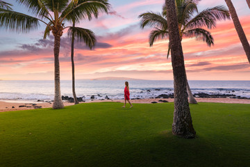 A lady on Maui beach. Maui, Hawaii, USA © stefanotermanini