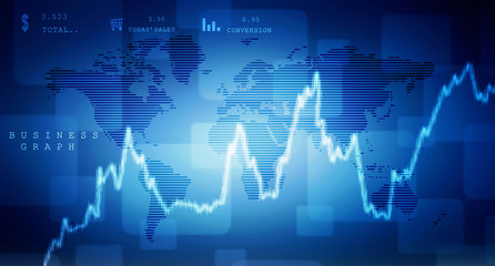 2d rendering Stock market online business concept. business Graph 