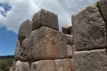 Sacsayhuamán. Pre Inca temple complex Peru. Cusco. Saqsaywaman