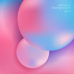 Abstract trendy 3d object sphere, circle, bubble gradient color background.