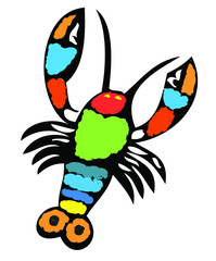 lobster animal, vector illustration