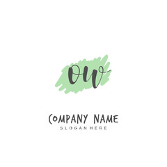 Handwritten initial letter O W OW for identity and logo. Vector logo template with handwriting and signature style.