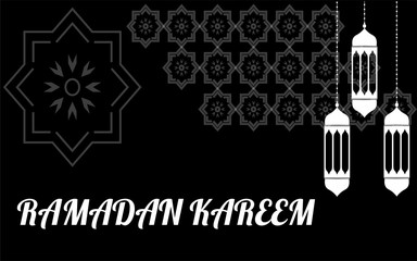 Ramadan background with Islamic ornaments and lantern ornaments