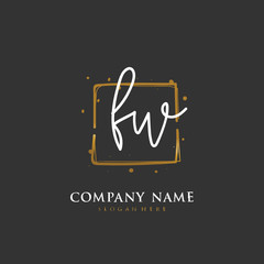 Handwritten initial letter F W FW for identity and logo. Vector logo template with handwriting and signature style.