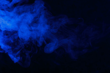 blue smoke on a black background, suitable for advertising a hookah, vape, car smoke, photo shoot...