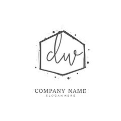 Handwritten initial letter D U DU for identity and logo. Vector logo template with handwriting and signature style.