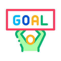 Man with Sign Goal Icon Vector. Outline Man with Sign Goal Sign. Isolated Contour Symbol Illustration