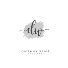 Obraz premium Handwritten initial letter D U DU for identity and logo. Vector logo template with handwriting and signature style.