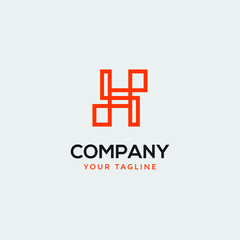 letter H logo inspiration design template