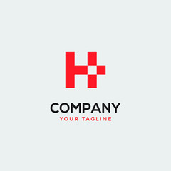 letter H logo inspiration design template