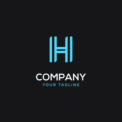 letter H logo inspiration design template