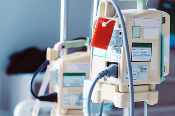 Close up of infusion pump in hospital